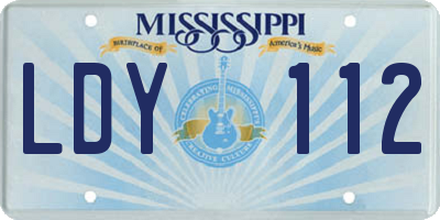 MS license plate LDY112