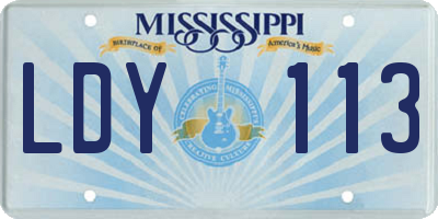 MS license plate LDY113