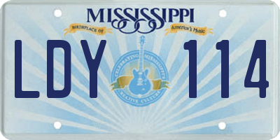 MS license plate LDY114