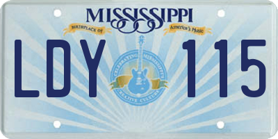 MS license plate LDY115
