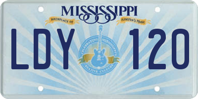 MS license plate LDY120