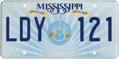 MS license plate LDY121
