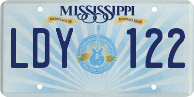MS license plate LDY122