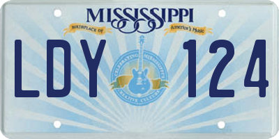 MS license plate LDY124