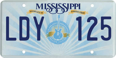 MS license plate LDY125