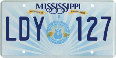 MS license plate LDY127