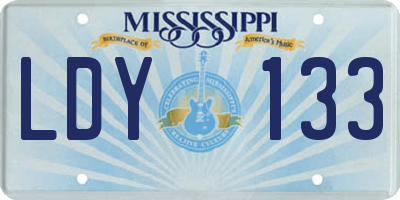 MS license plate LDY133