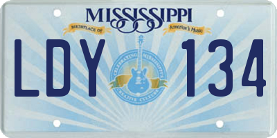 MS license plate LDY134