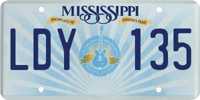 MS license plate LDY135