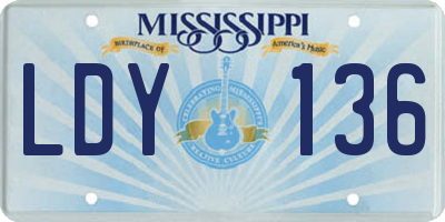MS license plate LDY136