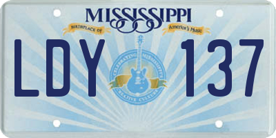 MS license plate LDY137