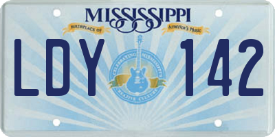 MS license plate LDY142