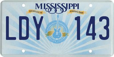 MS license plate LDY143
