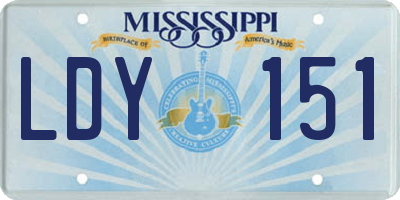 MS license plate LDY151