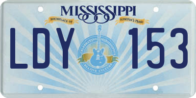 MS license plate LDY153