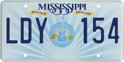 MS license plate LDY154