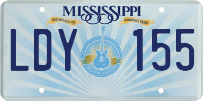 MS license plate LDY155