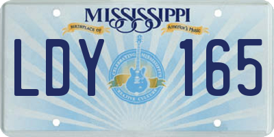 MS license plate LDY165