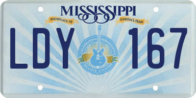 MS license plate LDY167