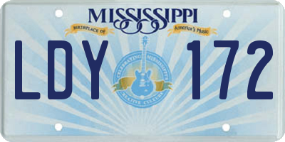 MS license plate LDY172
