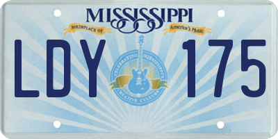 MS license plate LDY175