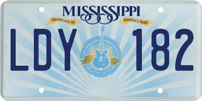 MS license plate LDY182