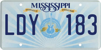 MS license plate LDY183