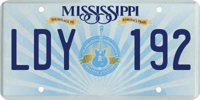 MS license plate LDY192