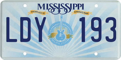 MS license plate LDY193