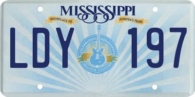 MS license plate LDY197
