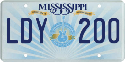 MS license plate LDY200