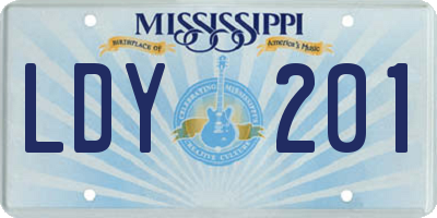 MS license plate LDY201