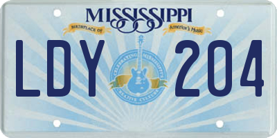 MS license plate LDY204