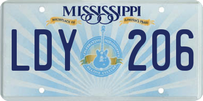 MS license plate LDY206