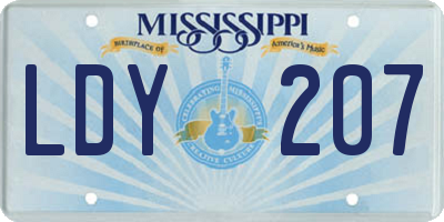 MS license plate LDY207