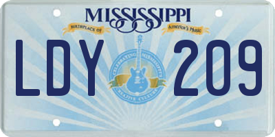 MS license plate LDY209
