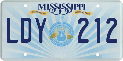 MS license plate LDY212