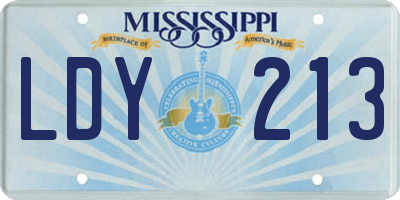 MS license plate LDY213