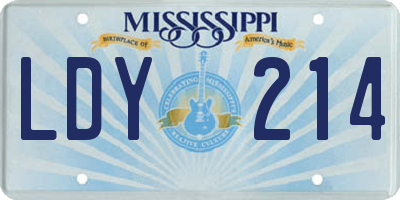 MS license plate LDY214