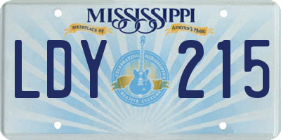 MS license plate LDY215