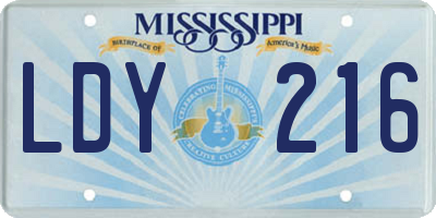 MS license plate LDY216