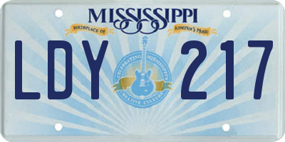 MS license plate LDY217