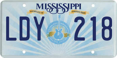 MS license plate LDY218