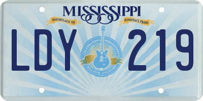 MS license plate LDY219