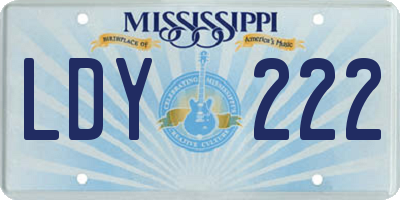 MS license plate LDY222