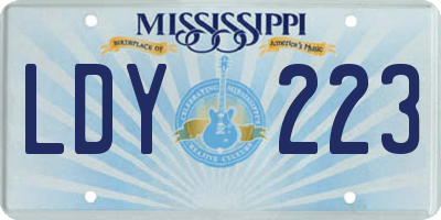 MS license plate LDY223