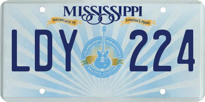 MS license plate LDY224
