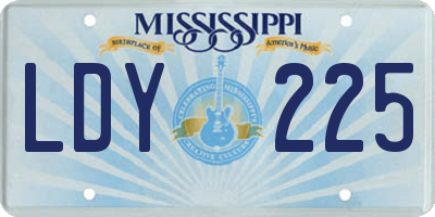 MS license plate LDY225