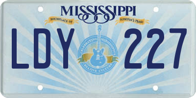 MS license plate LDY227