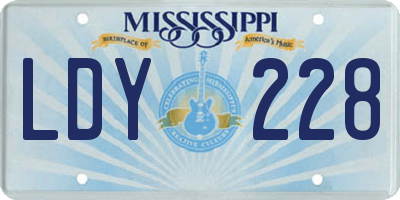 MS license plate LDY228